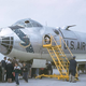 Undated photo showing a B-36 with the forward turrets extended.